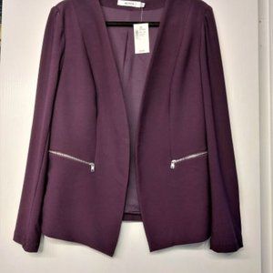 Collarless Open Style Blazer - Ricki's,  Large,  purple (wine)
